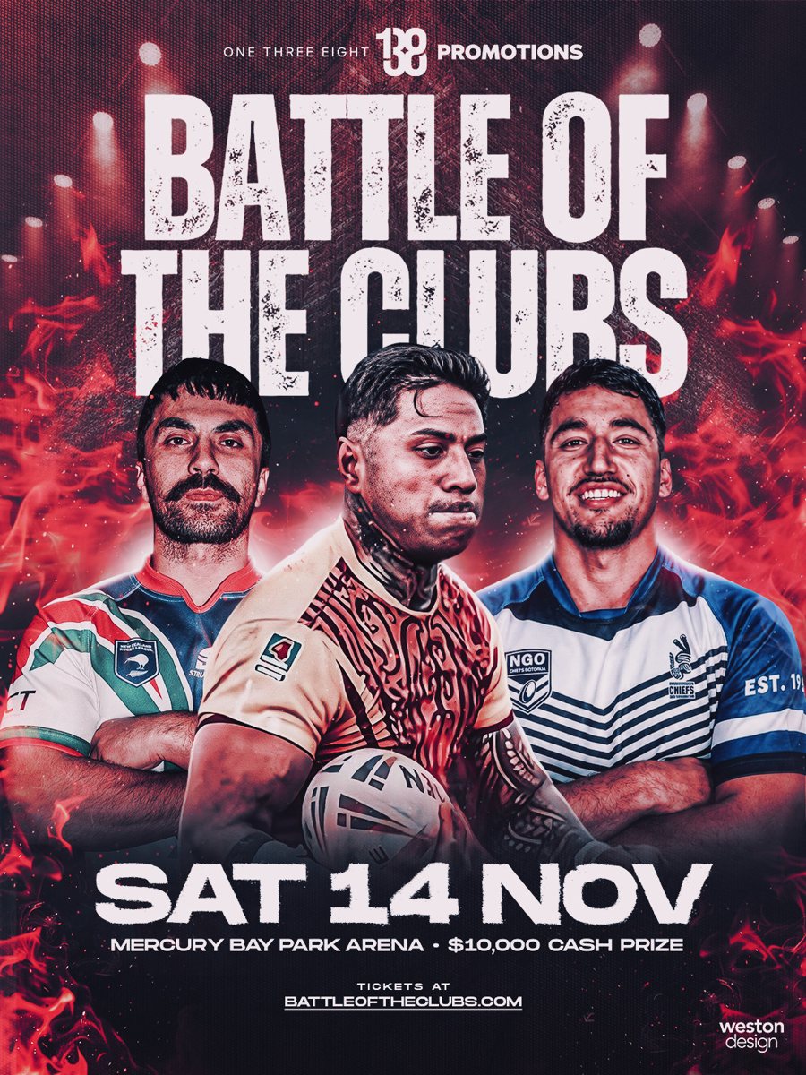 Battle Of The Clubs 4 - BOP Rugby League, Saturday 14 November 2026, Mercury Baypark Arena